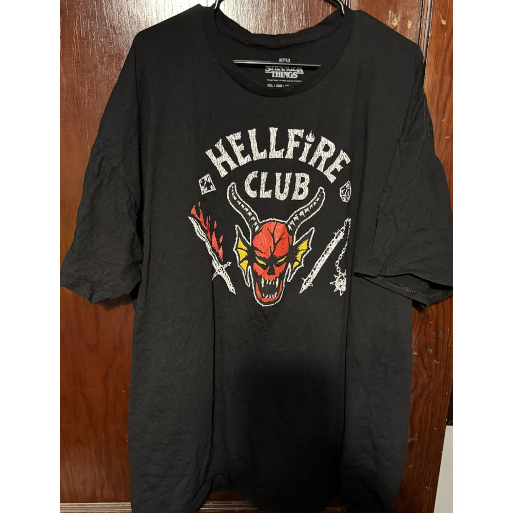 Stranger Things Hellfire Club T-Shirt Black Men's Size 3XL